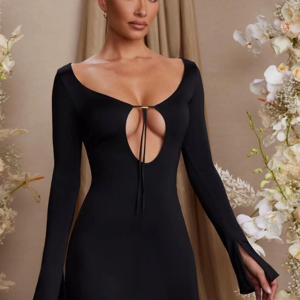 Elegant Black Long Sleeve Dress